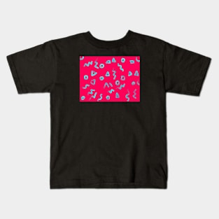 Pink Blue Memphis Pattern Kids T-Shirt